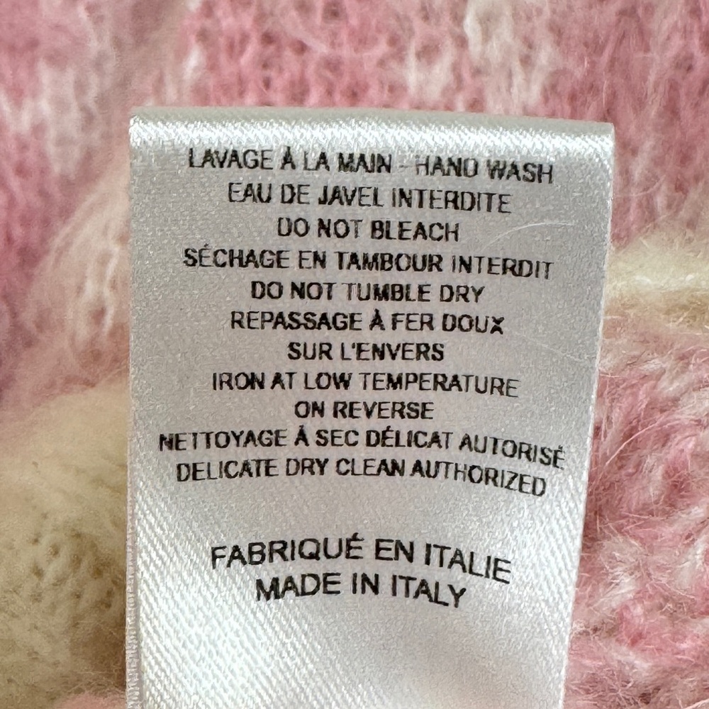 Rouje Pink Ronny Cardigan Plaid Coquette Sweater Soft Fuzzy Top SZ Small FR 36 - Picture 12 of 16